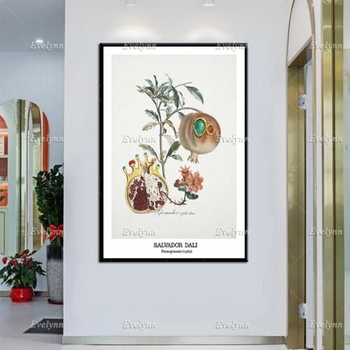 Pomegranate Salvador Dali Fruit Series, Dali Art, Surrealism,Vintage Art Print, Dali Canvas -Home Decor Wall Art Modern Poster