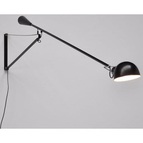 Nordic art light luxury simple wall lamp long arm personality bedroom study wall lamp