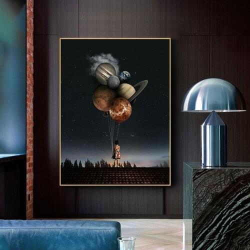 Modern Roof Character Balloon Art Posters and Prints Canvas Paintings Wall Art Pictures for Living Room Decor (No Frame)