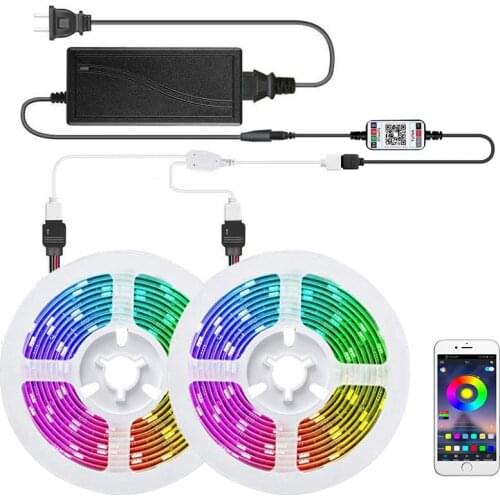 LED Light Strips Bluetooth WIFI Controller Flexible RGB 5050 10m Decoration BackLight Lamp led strip 12v waterproof For Bedroom