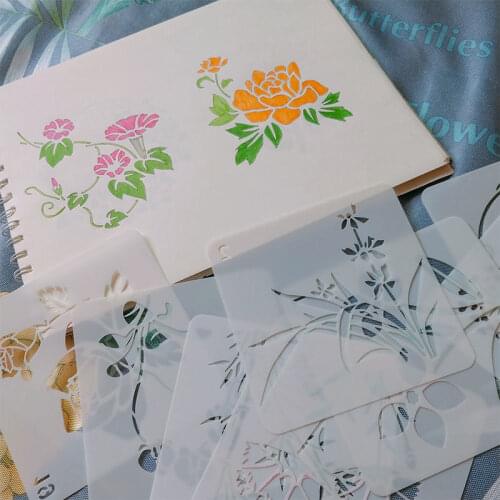 Stencils for painting diy photo album lace ruler childrens hollow template tool hand account drawing school supplies stationery