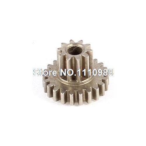Silver Tone M0.4x22T+10T 2mm Diameter Shaft Hole Reducing Motor Gear Replacement