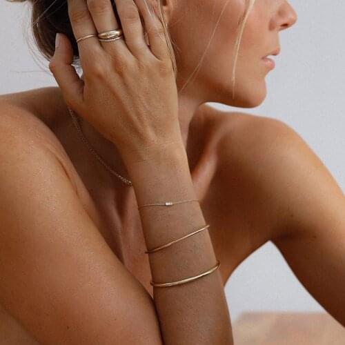 Tarnish Free Twisted Knot Gold Cuff Bangles 18K Gold Plated Stainless Steel Bracelets For Women Simple Vintage Ethnic Jewelry