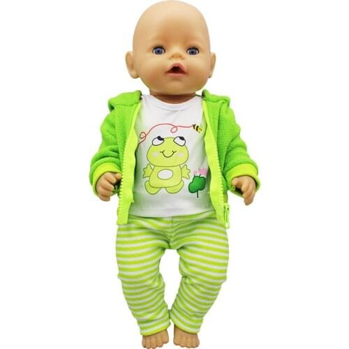 Green Suit Doll Clothes Fit 17 inch 43cm Doll Clothes Born Baby Suit For Baby Birthday Festival Gift