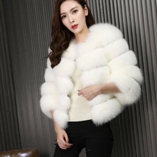 Plus Size 2020 Winter New Fashion Pink Faux Fur Coat Elegant Women Thick Warm Outerwear Fake Fur Jacket Chaquetas Mujer DT019