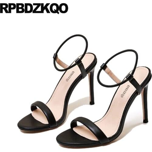 Stiletto ankle strap women sandals 2019 summer pumps black slingback high heels stripper exotic dancer shoes extreme fashion