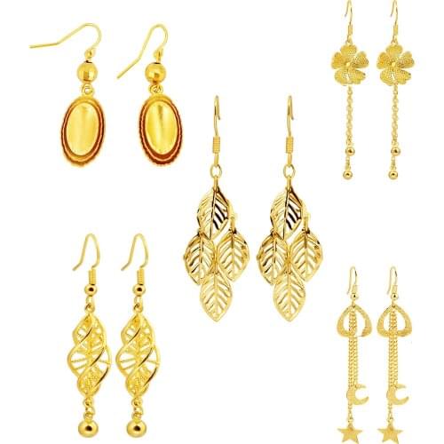 VAMOOSY Original 24K Gold with Pure Copper Earing for Women Piercing Clip on Earrings Women Ear Cuff Wedding Jewelry Mother Gift