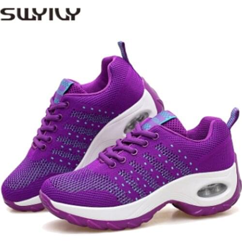 SWYIVY Womens Slimming Shoes Platform 2019 New Female Sport Sheos Lady Increase Comfortable Breathable Wedge Toning Shoes