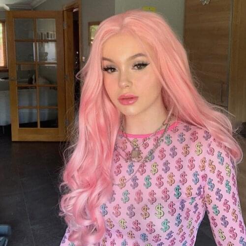 Woman Mesh Crop T-shirt USD symbol Printed O Neck Long Sleeve T-shirt S-L T1734705