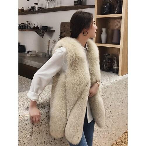 Real Fur Vest Coat Winter Jacket Women Natural Fox Fur Outerwear Thick Warm New Fashion Waistwear Brand Luxury