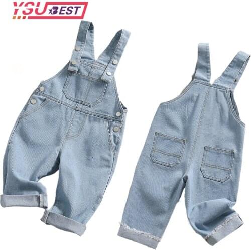 1-3Yrs Toddler Trousers Jeans Kids Jeans Baby Rompers Spring Boys Girls Overalls Jumpsuit Pants Kids Clothes Children Clothing