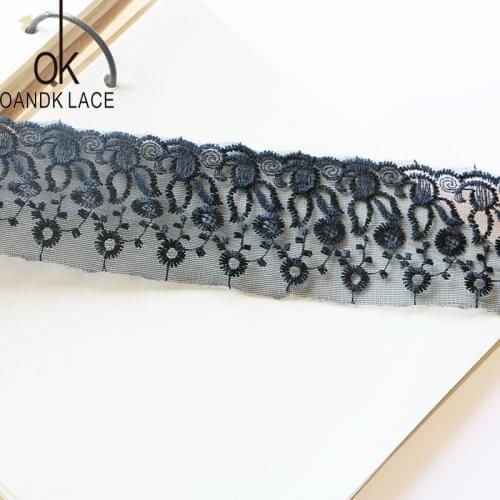 2 yards 7cm black water-soluble embroidered lace garment decoration lace-edged garment leader curtain skirt lace handmade DIY ma