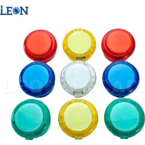 20 Pcs Illuminated Transparent Arcade Button 5 Colors Arcade Diy Kit For Arcade Game Copy Sanwa Zero Delay