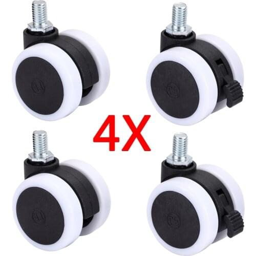 4Pcs 40mm/1.5 inch Universal Mute Chair Wheel Furniture Wheels Caster Swivel Castor Replace Heavy Duty Rollers Rubber