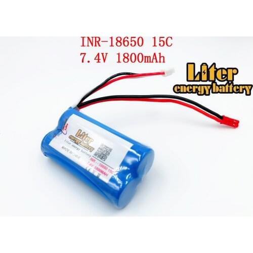 7.4V 18650 li-lon Rechargeable battery pack 1800mAh 15C model aircraft batteries large current discharge