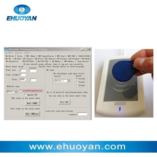 Android/ Rfid NFC Reader Writer 13.56MHZ ER302 Android +Auto Scan Reader+ SDK+Software eReader + Tags