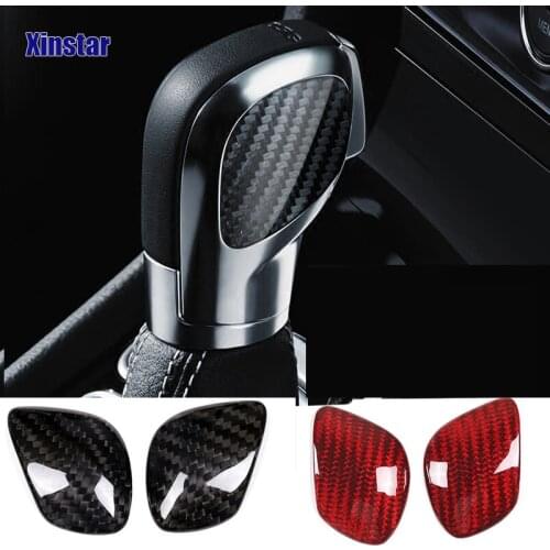 Real Carbon Fiber Car Gear Knob Decoration Sticker For VK Volkswagen VW Golf GTI Passat MK6 MK7 CC Bora Jetta POLO Magotan
