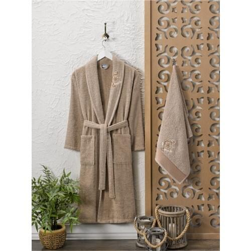 Casnack Coffee Havlulu Bathrobe 2'li Set