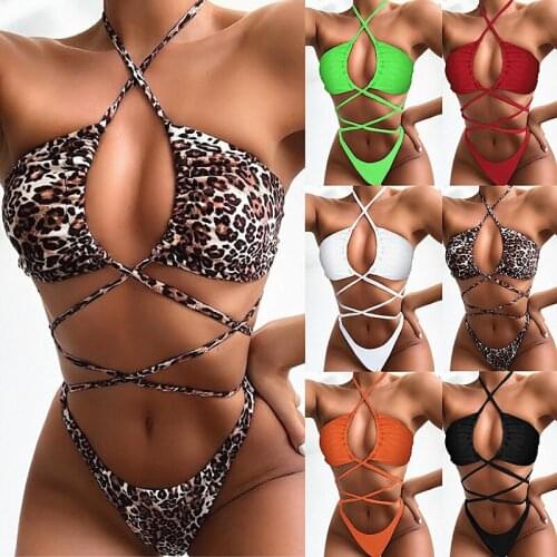 One Piece Sex backless Swimsuit pushup Thong Swimwear 6 colors Women maillot de bain High Waist Bandage Beachwear Biquini