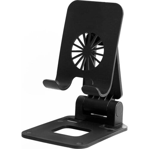 Black Foldable Phone Holder Cooling Bracket Desk Stand Stable Rotatable Phone Stand for Samsung iPhone Holders Universal