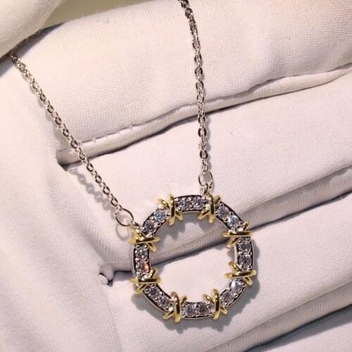 Choucong Brand New Cross Pendant Girl Luxury Jewelry 925 Silver AAA Cubic Zirconia Separate Color infinity Necklace For Women