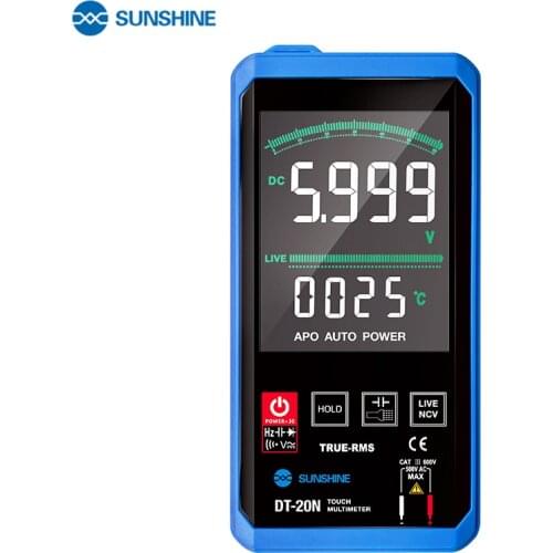 SUNSHINE DT-20N Digital Multimeter Fully Automatic High Precision Color Touch Screen AC DC Voltage Current Resistance Measuremen