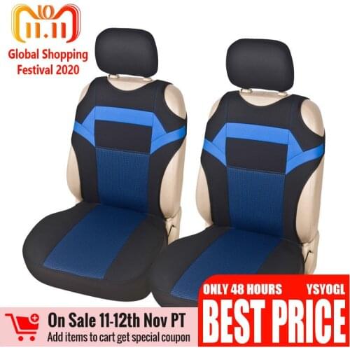 2PCS T-Shirt Design Breathable and lightweight Car-styling Universal Fit Car Front Seats Protect Car Seat Covers Auto Interior