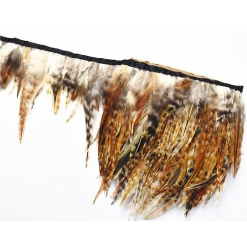 Pheasant Feathers Fringe Trim Rooster Turkey Feathers Decoration Feather Trim Lace Feathers for Crafts Plume Feather Decor Pluma