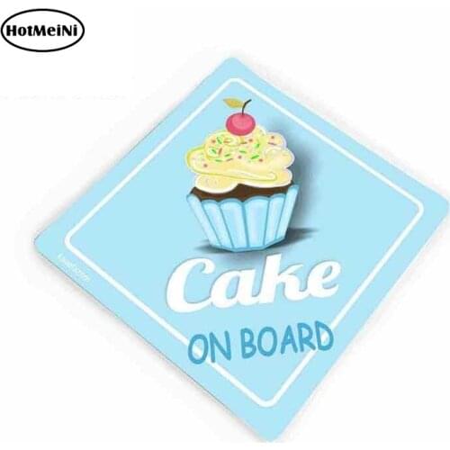 HotMeiNi 13cm x 12cm Car Styling Cake on Board Car Sticker Cute Blue Cupcake Car Bumper Window Sticker
