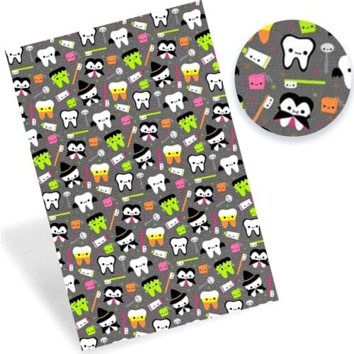IBOWS Faux Leather Fabric Tooth Care Protection Printed Synthetic Leather Sheet DIY Craft Bag Belt Dress Handmade 22*30cm/pc