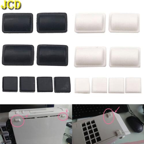 JCD 2Set White Black 8 in 1 Silicon Screw Rubber Feet Cover Set for Nintend WII Wii Console Screw Dust Cover