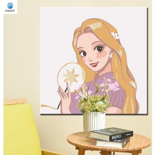 Oil painting by numbers Elegant girl coloring by numbers modern modular painting on canvas home decor for kids gift