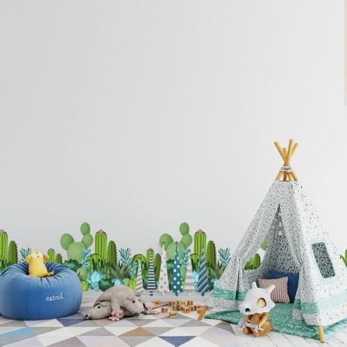 Creative Cactus Wall Stickers Home Decor Living Room Bedroom Corridor Skirting Line Decorative Waterproof Removable Wallpaper