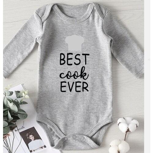 Best Cook Ever Letter Print New Born Baby Clothes Outfits Toddler Shower Gifts Kids' Things Infant Romper Winter Jumpsuit