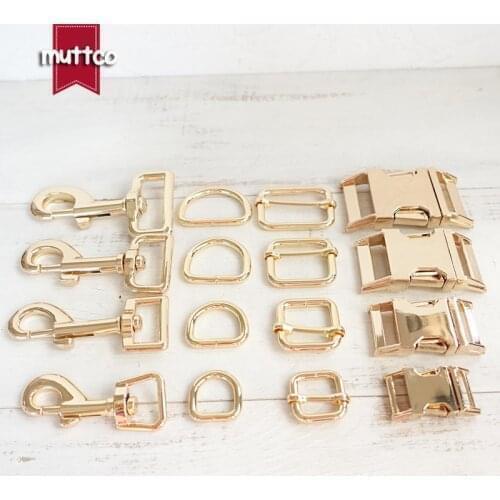 10pcs/lot(metal buckle+adjust buckle+D ring+metal dog clasp/set) 15,20,25,30mm webbing DIY dog collar accessory 4 colors