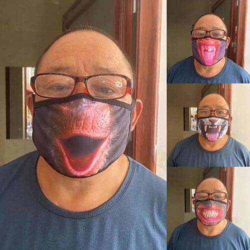 3d Printed Washable Reusable Face Mask Funny Star Print Monkey ape tiger Animals Design Halloween Cosplay Mask Mouth Mask