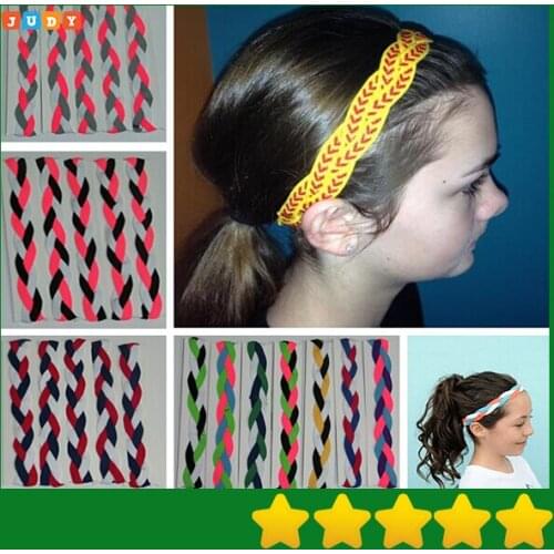 Softball Braided Headband Sweaty Non Slip Scrunchy Girl Sports Soccer Yoga Elastic For Hair Bands Hair Accessories