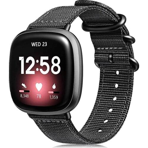 Nylon Watch Band Strap For Fitbit Versa 3 Sense Woven Fabric Breathable Watchbands For Versa 3 Smartwatch Bracelet