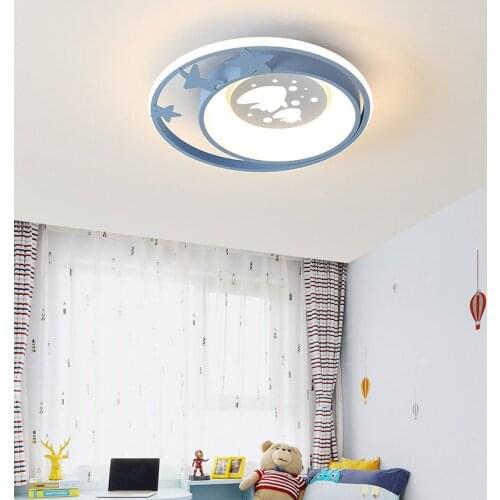 Nordic Creative Deco Led ChildrenS Room Ceiling Lamp Modern Minimalist Blue Fashion Bedroom Study Without Strobe Eye Protection