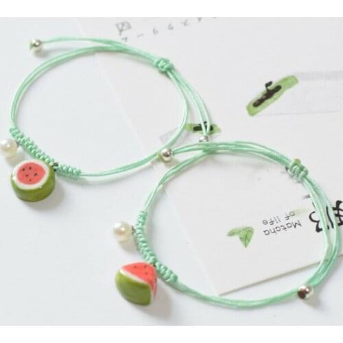 New fashion cartoon watermelon lady Bracelet leisure jewelry lovely girl handmade gift