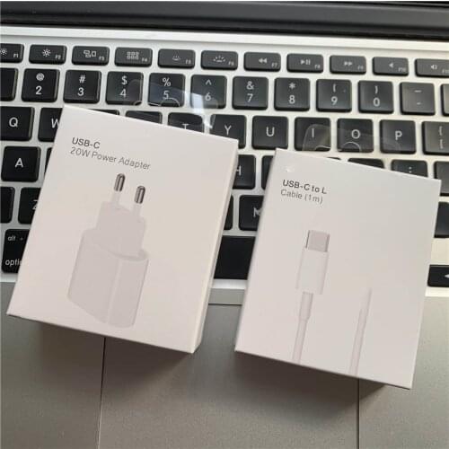 Original 20W Fast Charger For iPhone 12 Pro Max Mini USB-C 2M C2L charger USB C Power Adapter Type C QC4.0 for Apple Cable 11 XS