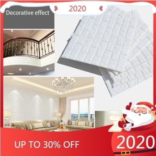 PE Foam 3D Wallpaper DIY Wall Stickers Wall Decor Embossed Brick Stone Living room bedroom TV background wall home decoration