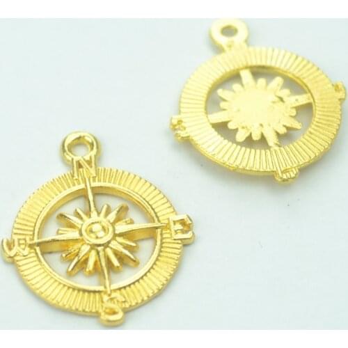 10pcs/lot Fashion gold color Alloy compass Charms Fit Pendants & Necklace Jewelry Findings DIY Handcraft 29*25mm 4212A