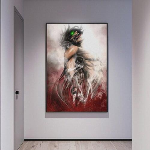 Attack on titan Eren Jaeger Shingeki no Kyojin poster Canvas Wall Art Decoration prints for Home bedroom decor Painting