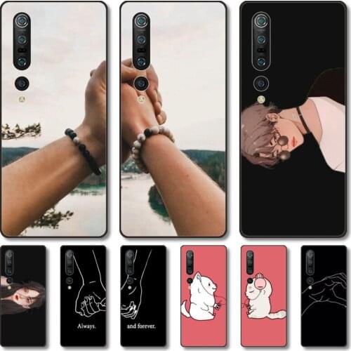 Couple pattern Phone Case For xiaomi mi11 5g 10 liti Ultra 9Pro SE 3 8 Note Anime Black Cover Silicone Back Pretty tpu