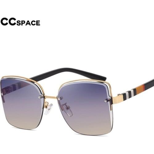 49131 Frameless Stripe Sunglasses Hollow Men Women Fashion Shades Uv400 Vintage Glasses