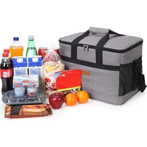 Cooler Bag Portable Lunch Bag Outdoor Insulation Bag Soft-Sided Food Tote For Cool Warm Maintenance Grey Picnic Lunch Bento Box