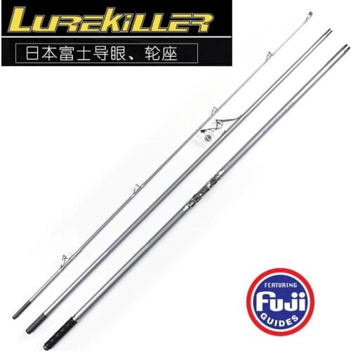 LONG CAST Japan fuji 4.2 meters SURF ROD 100-250G high carbon 3 sections distence throwing fishing rod SURF Casting fishing rod