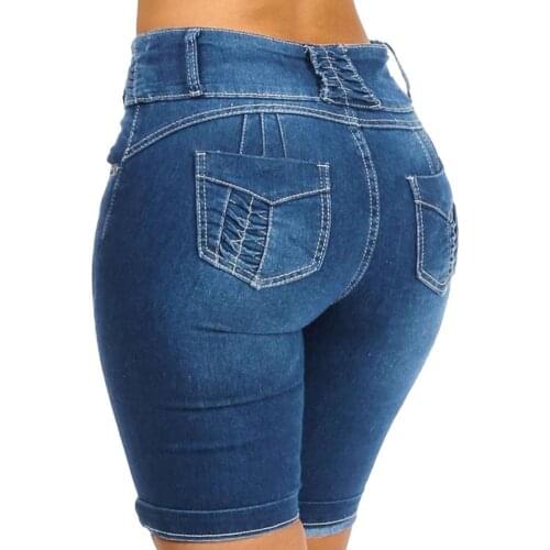 Plus Size Fashion Women Denim Shorts Pants Summer Skinny Fit Slim Short Jeans Denim Shorts Pants Summer Skinny Short Jeans