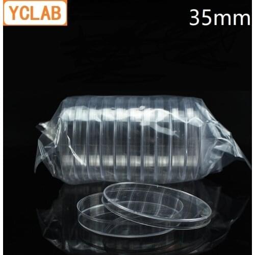 YCLAB 10PCS 35mm Petri Bacterial Culture Dish PS Plastic Disposable Sterile Polystyrene Laboratory Chemistry Equipment
